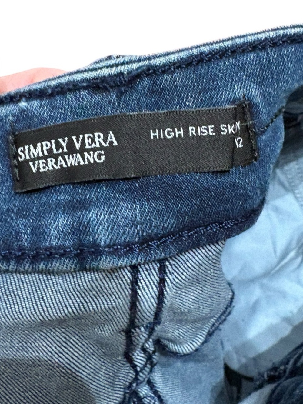 Simply Vera Vera Wang High Rise Skinny Blue Jeans, Size 12, NWT - Picture 4 of 10